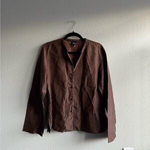 Eileen Fisher Brown button up blouse